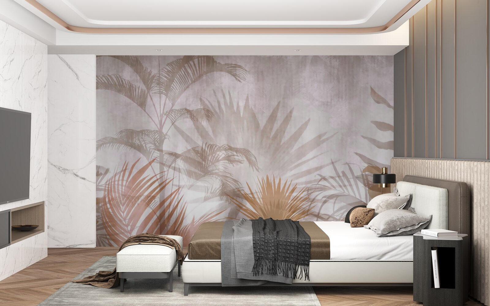 Fotobehang tropische planten met delicatesse