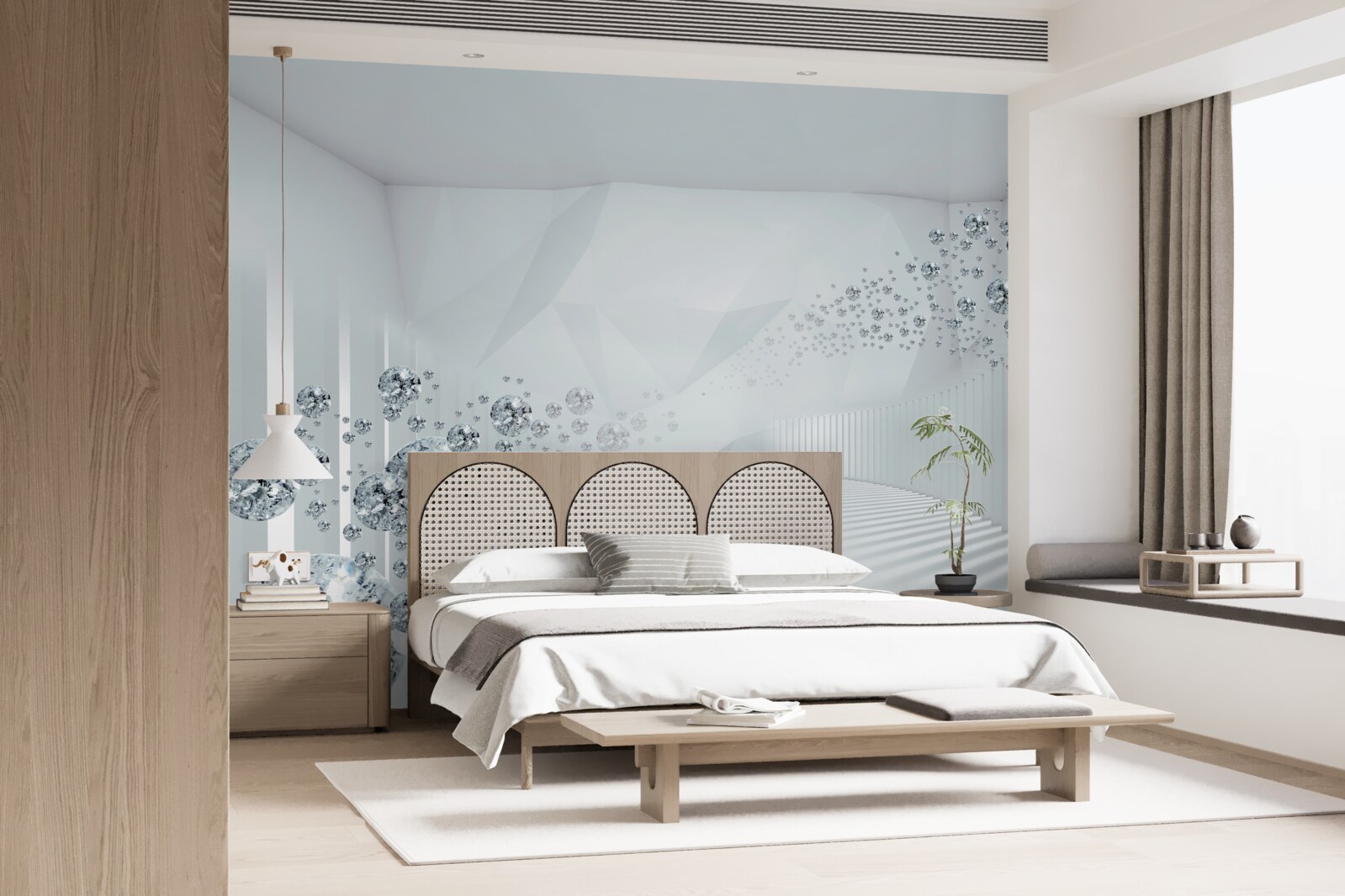 Fotobehang ongelijk oppervlak en ballen in de samenvatting