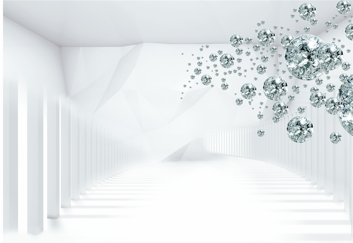 Fotobehang waterdruppels in een helder verlichte kamer