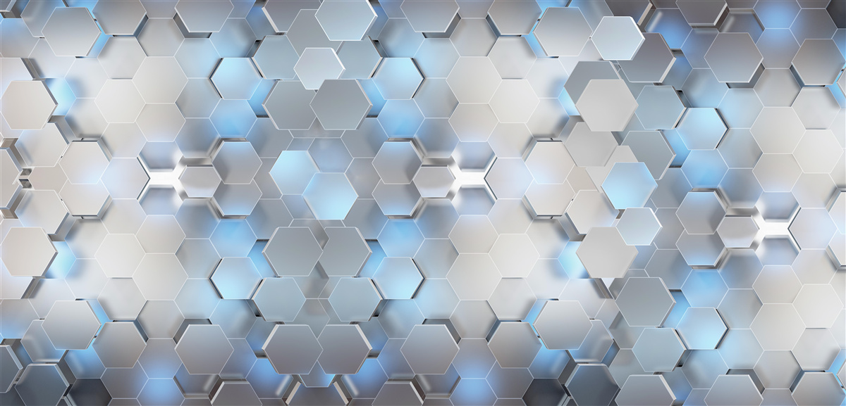 Fotobehang drijvende blauwe parels op een grijze achtergrond