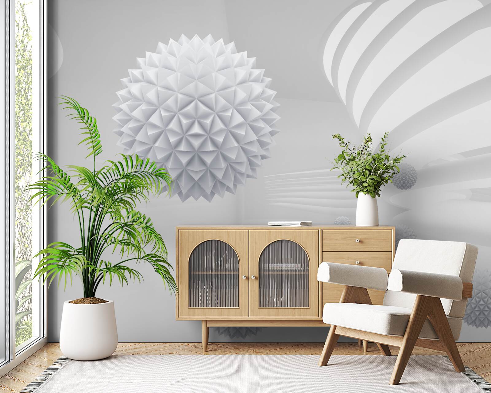 Fotobehang ballen die rond het centrum gaan