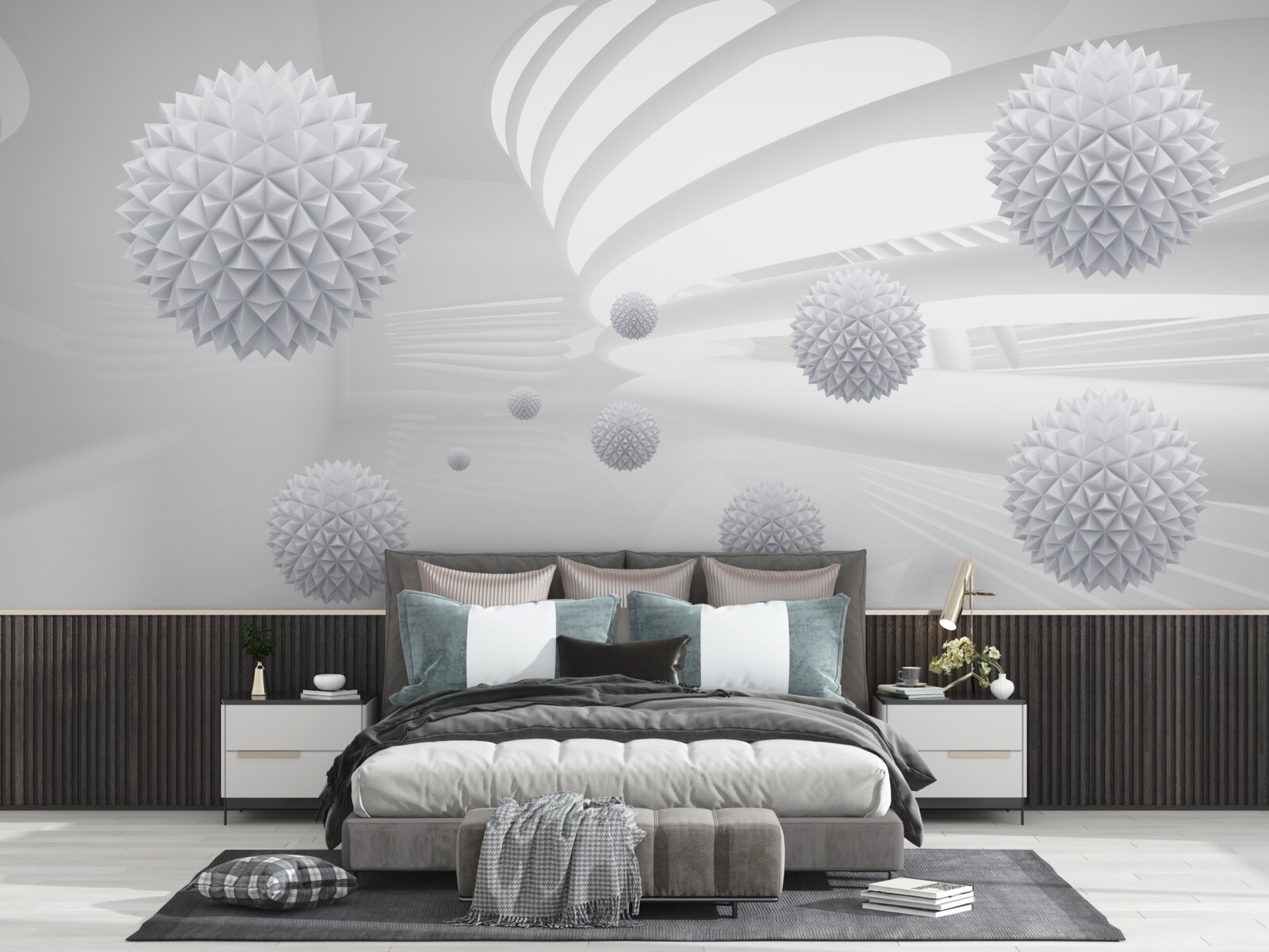 Fotobehang ballen die rond het centrum gaan