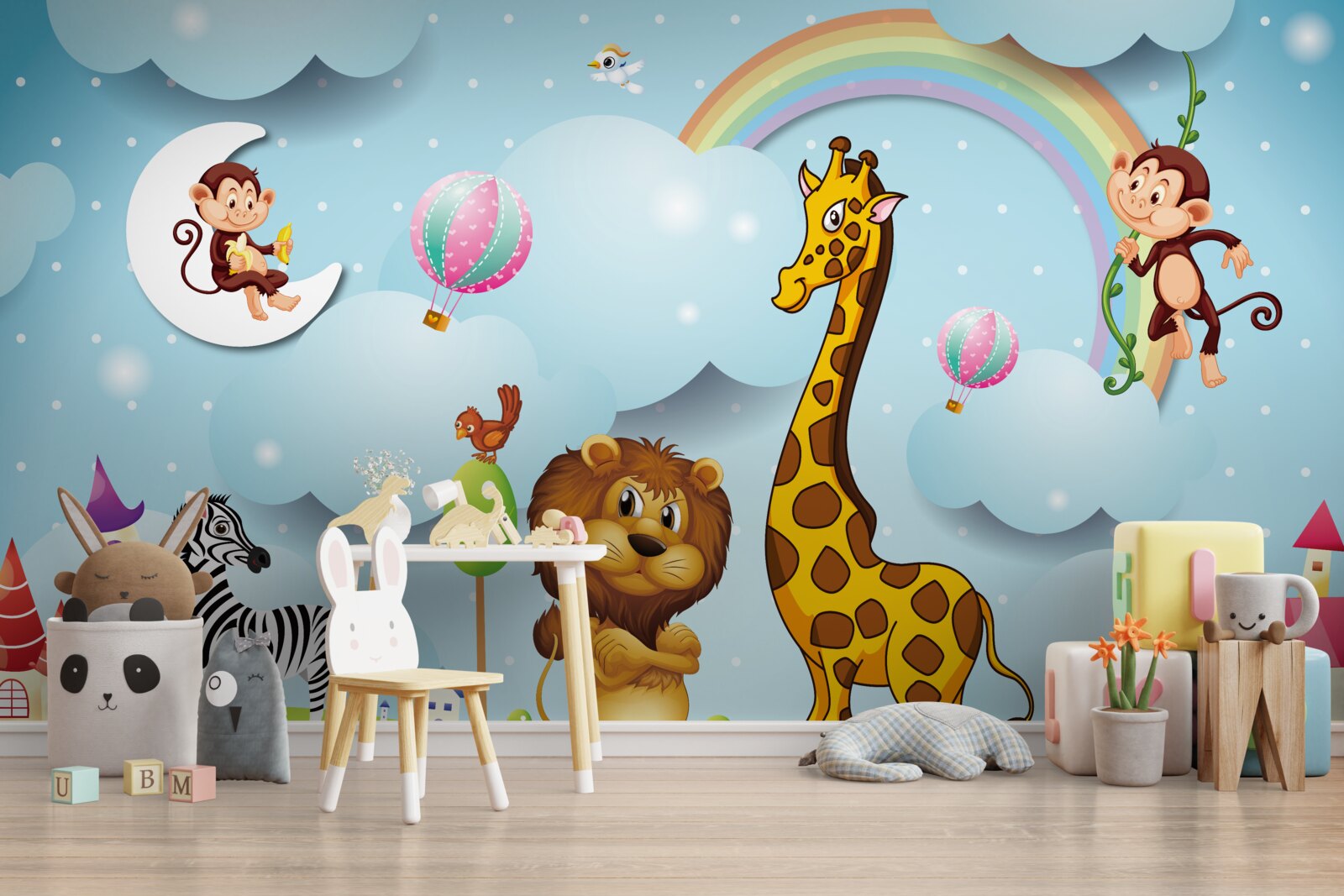 Fotobehang dieren in een frisse weide