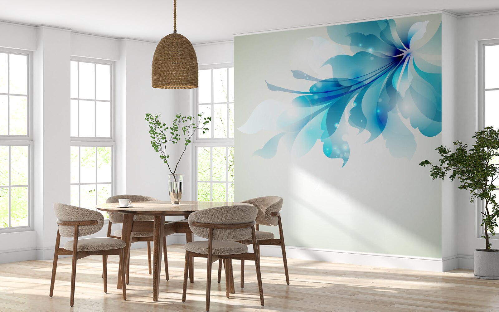 Fotobehang grote blauwe donut