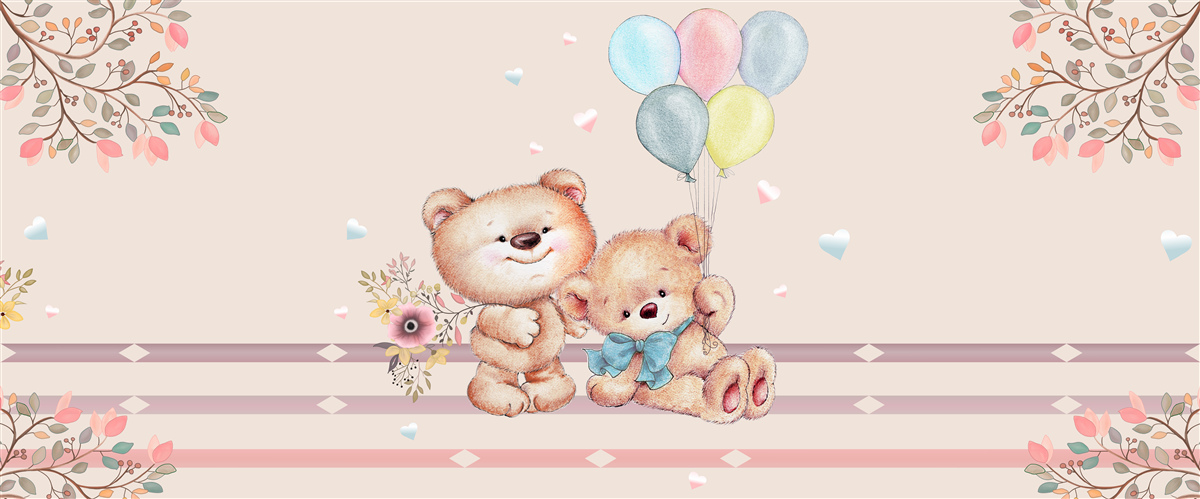 Fotobehang beren met ballen