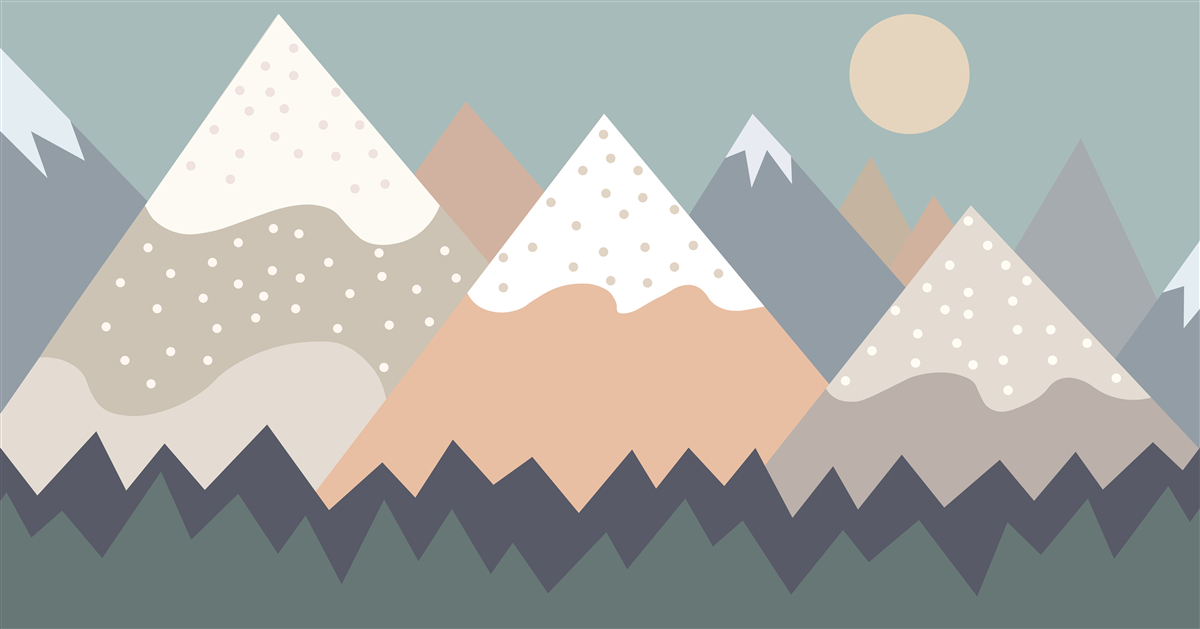 Fotobehang bergen afgebeeld in verschillende kleuren