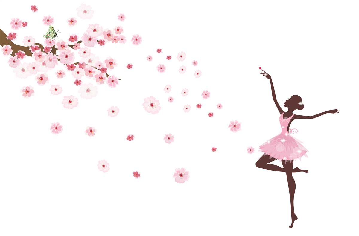 Fotobehang een danseres in een roze outfit