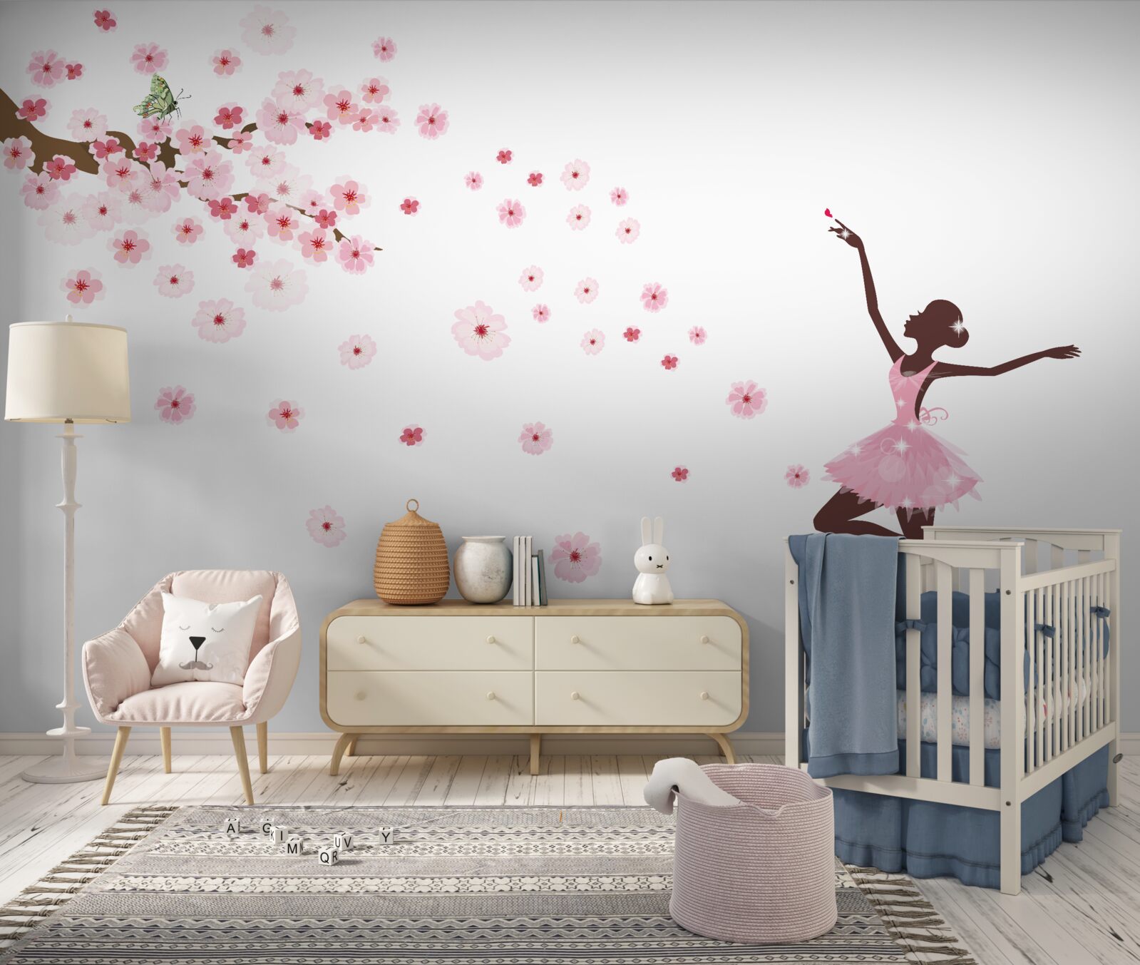 Fotobehang een danseres in een roze outfit