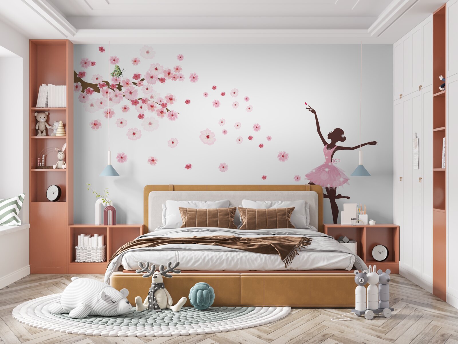 Fotobehang een danseres in een roze outfit