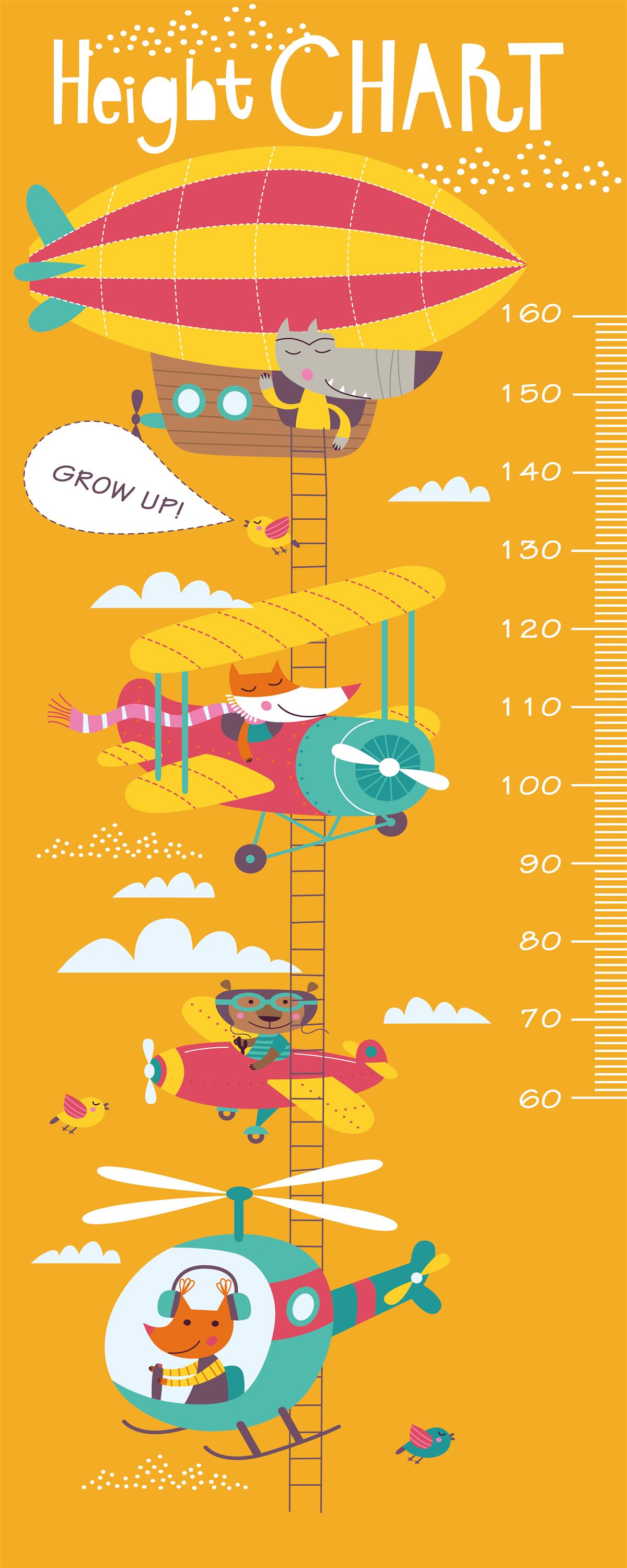 Fotobehang meetschaal met afbeeldingen van dieren