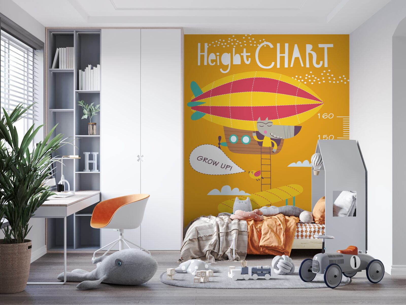 Fotobehang meetschaal met afbeeldingen van dieren