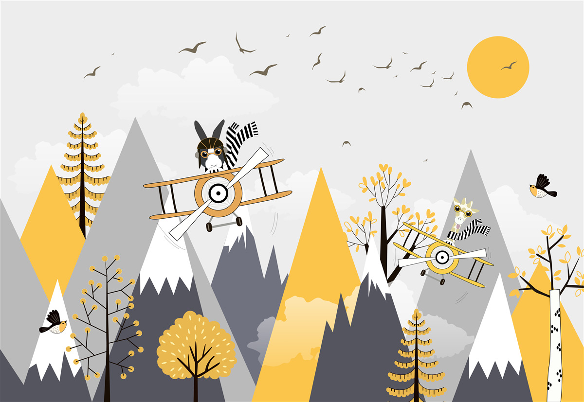 Fotobehang dieren in voertuigen in de lucht