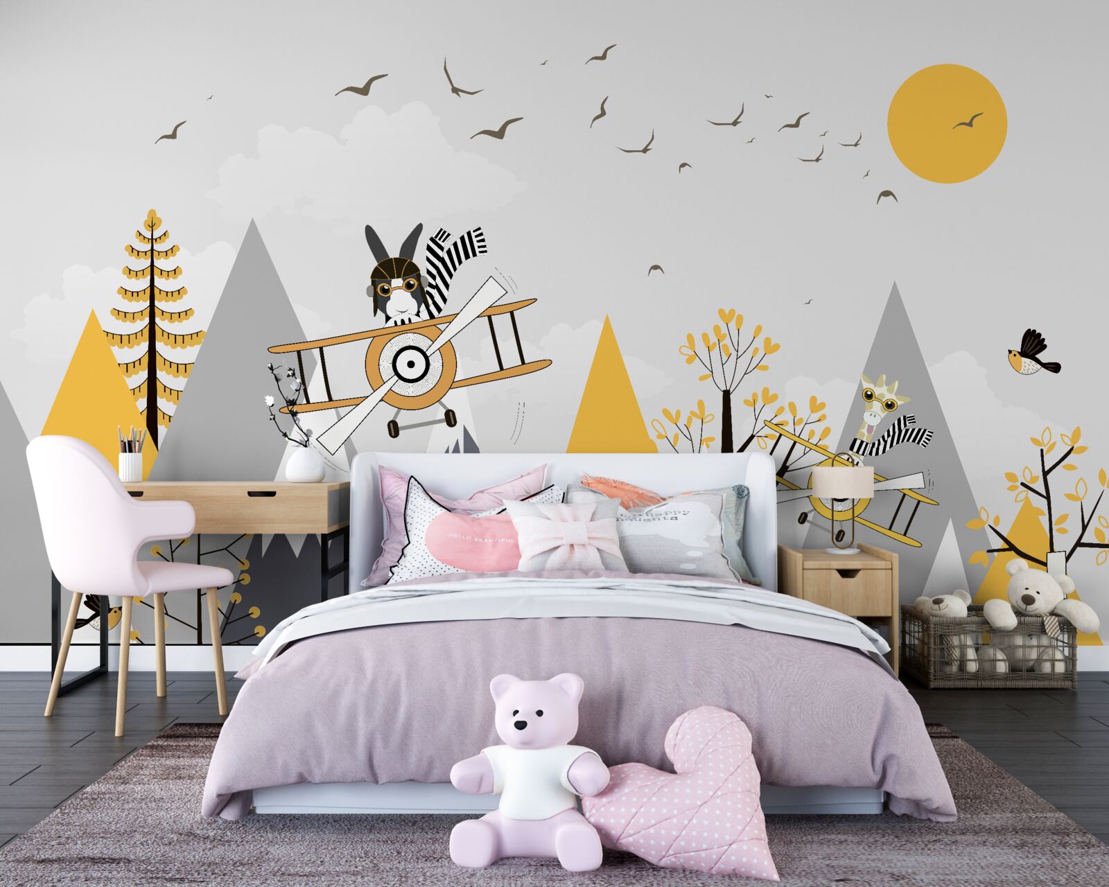 Fotobehang dieren in voertuigen in de lucht