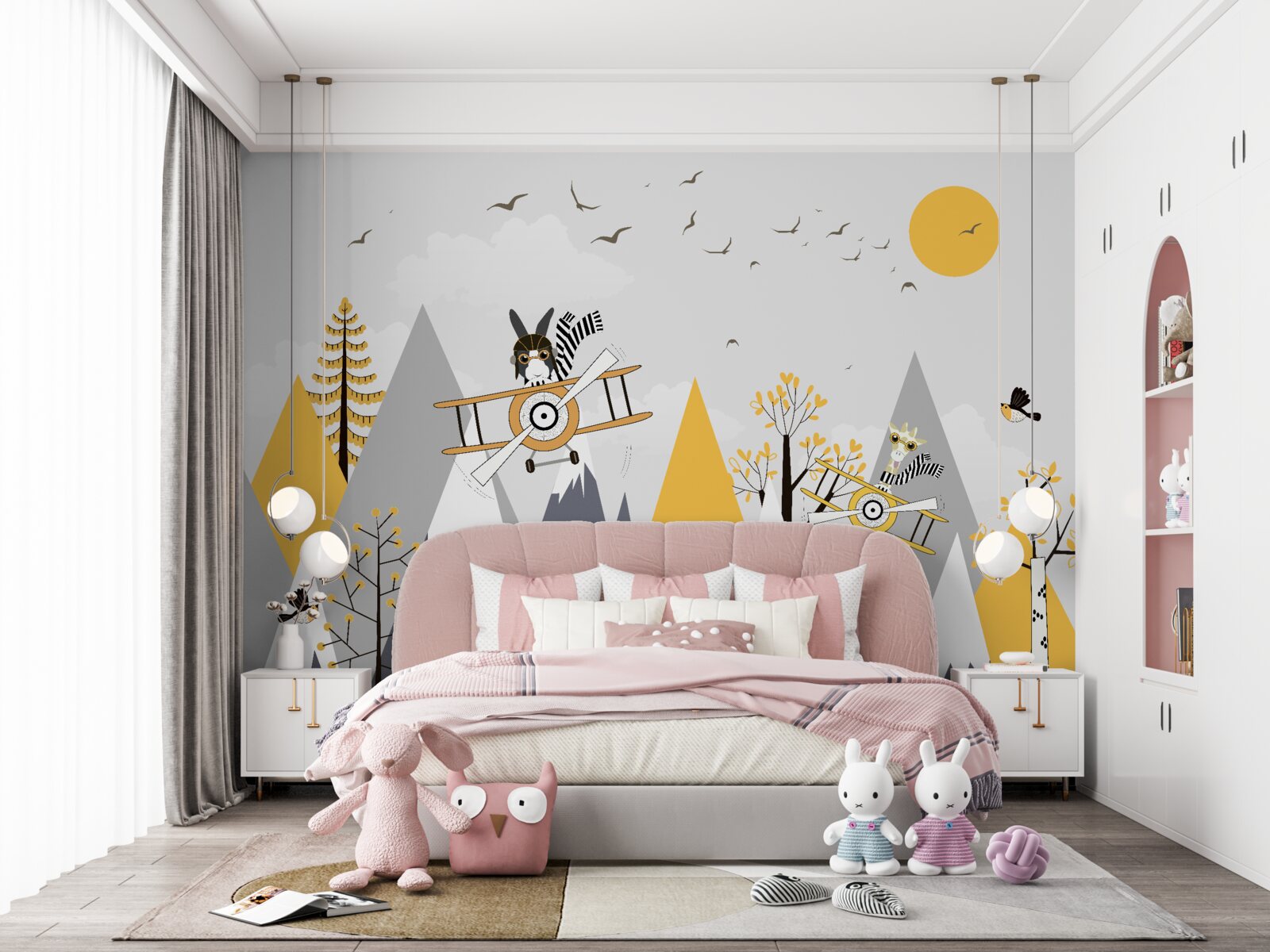 Fotobehang dieren in voertuigen in de lucht