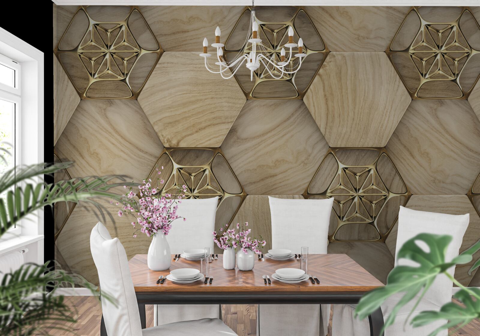 Fotobehang vloer in abstracte stijl