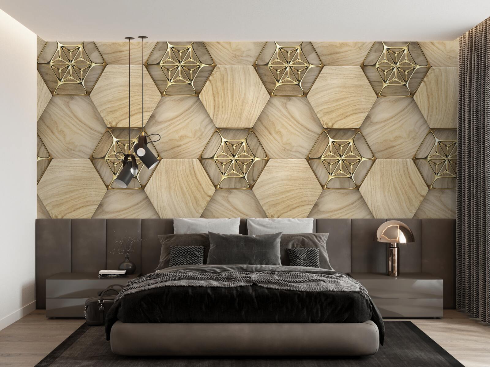 Fotobehang vloer in abstracte stijl