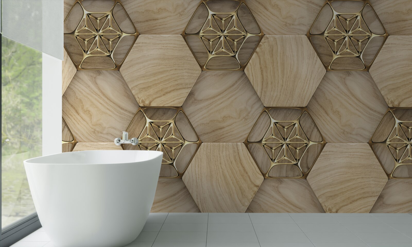 Fotobehang vloer in abstracte stijl