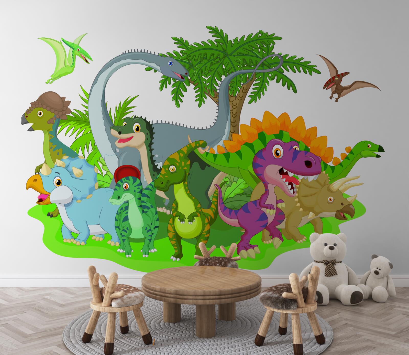 Fotobehang tekenfilm dinosaurussen