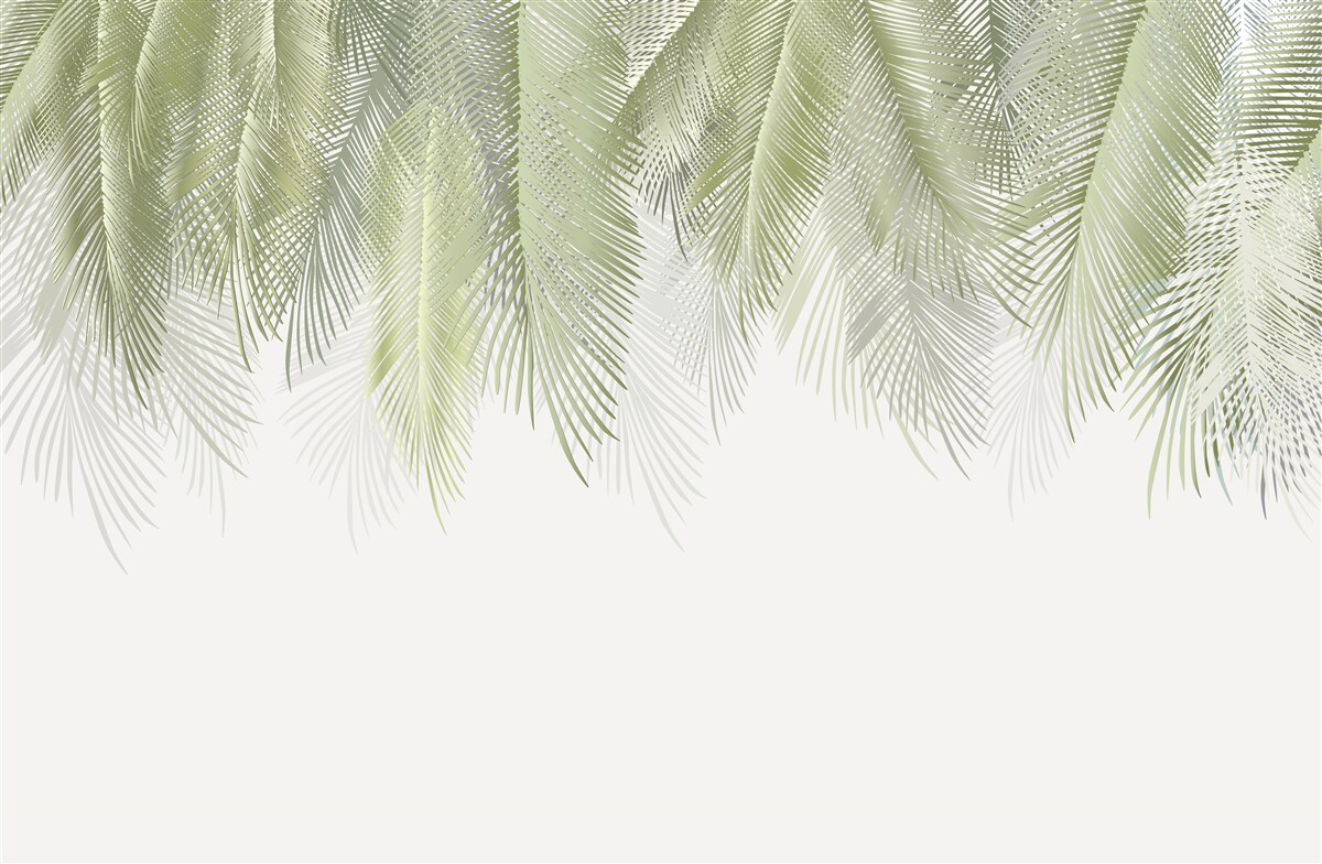 Fotobehang tropen met groene palmen