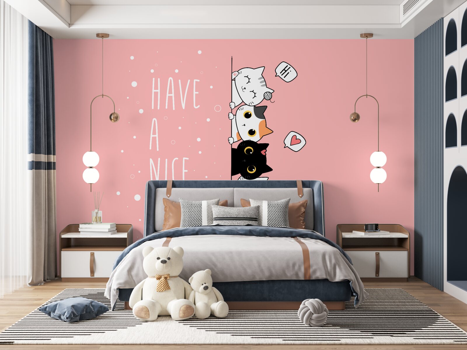 Fotobehang kleine katten komen tevoorschijn