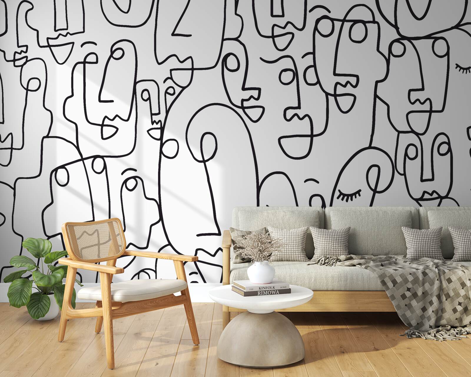 Fotobehang vrouwelijke gezichtscontouren