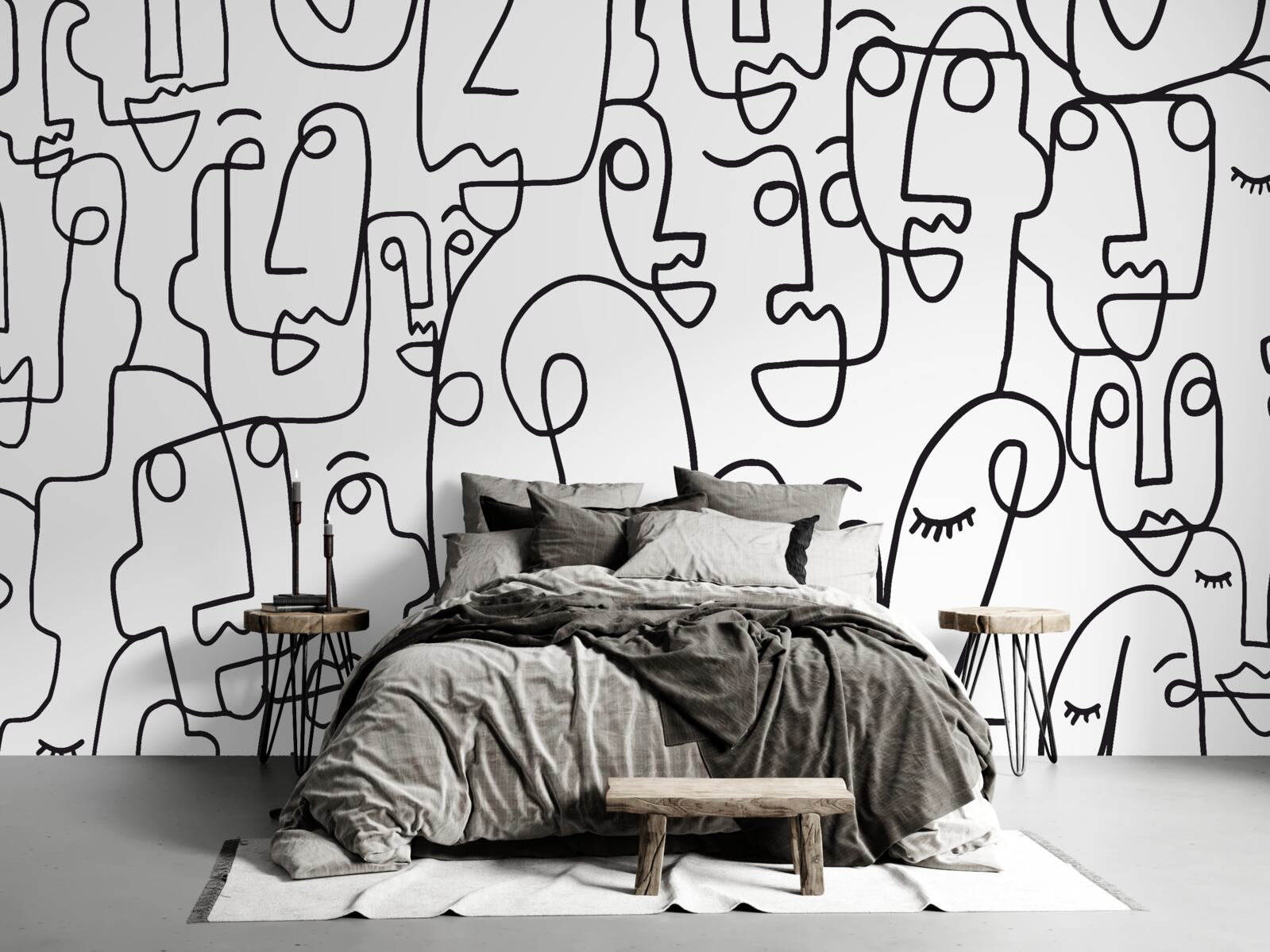 Fotobehang vrouwelijke gezichtscontouren