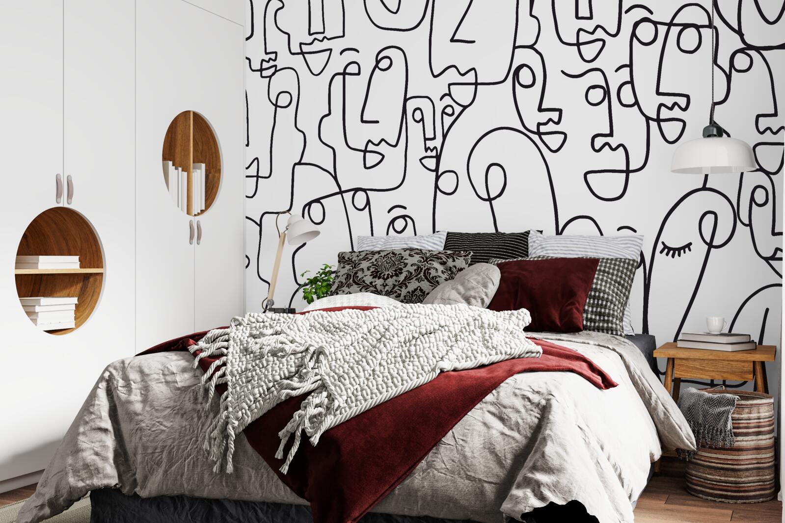 Fotobehang vrouwelijke gezichtscontouren