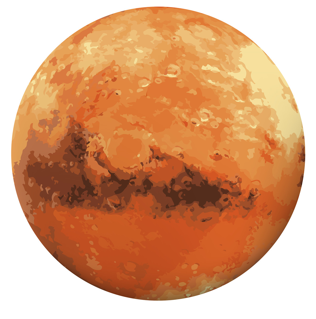 Fotobehang de planeet is rood-geel