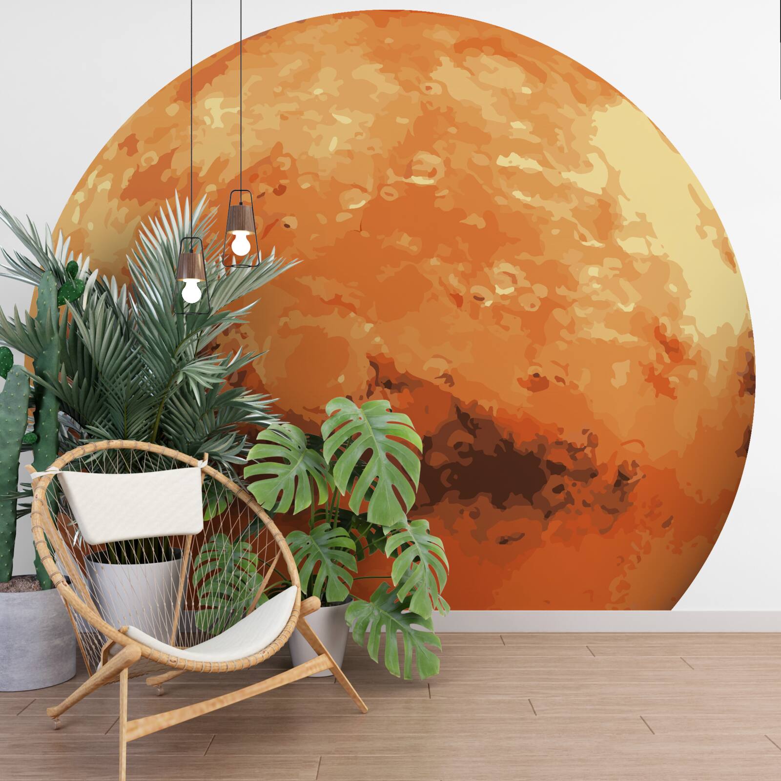 Fotobehang de planeet is rood-geel