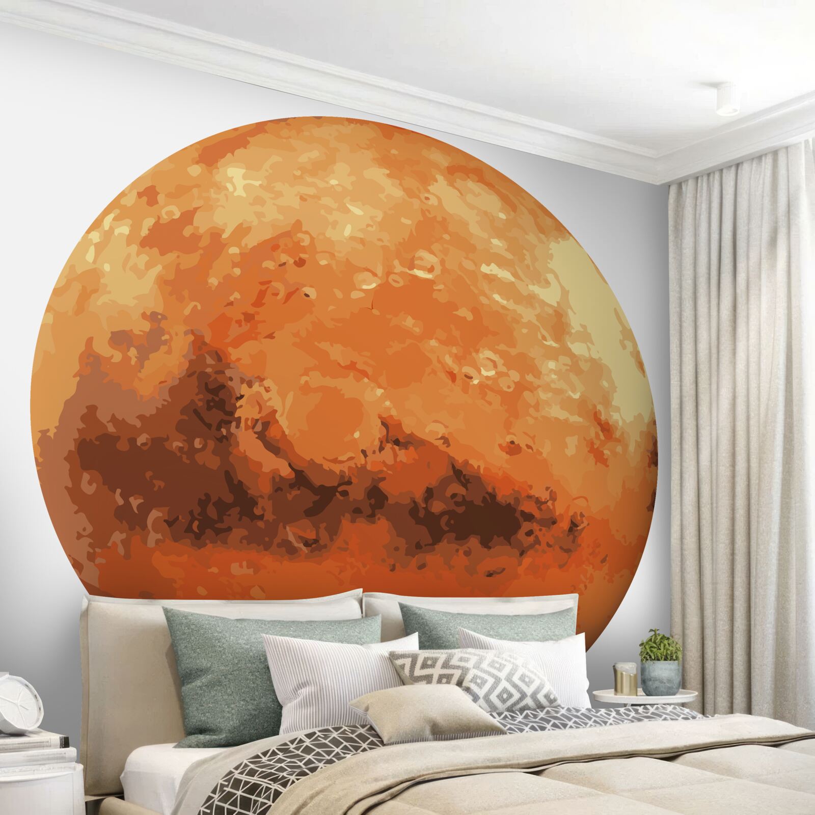 Fotobehang de planeet is rood-geel