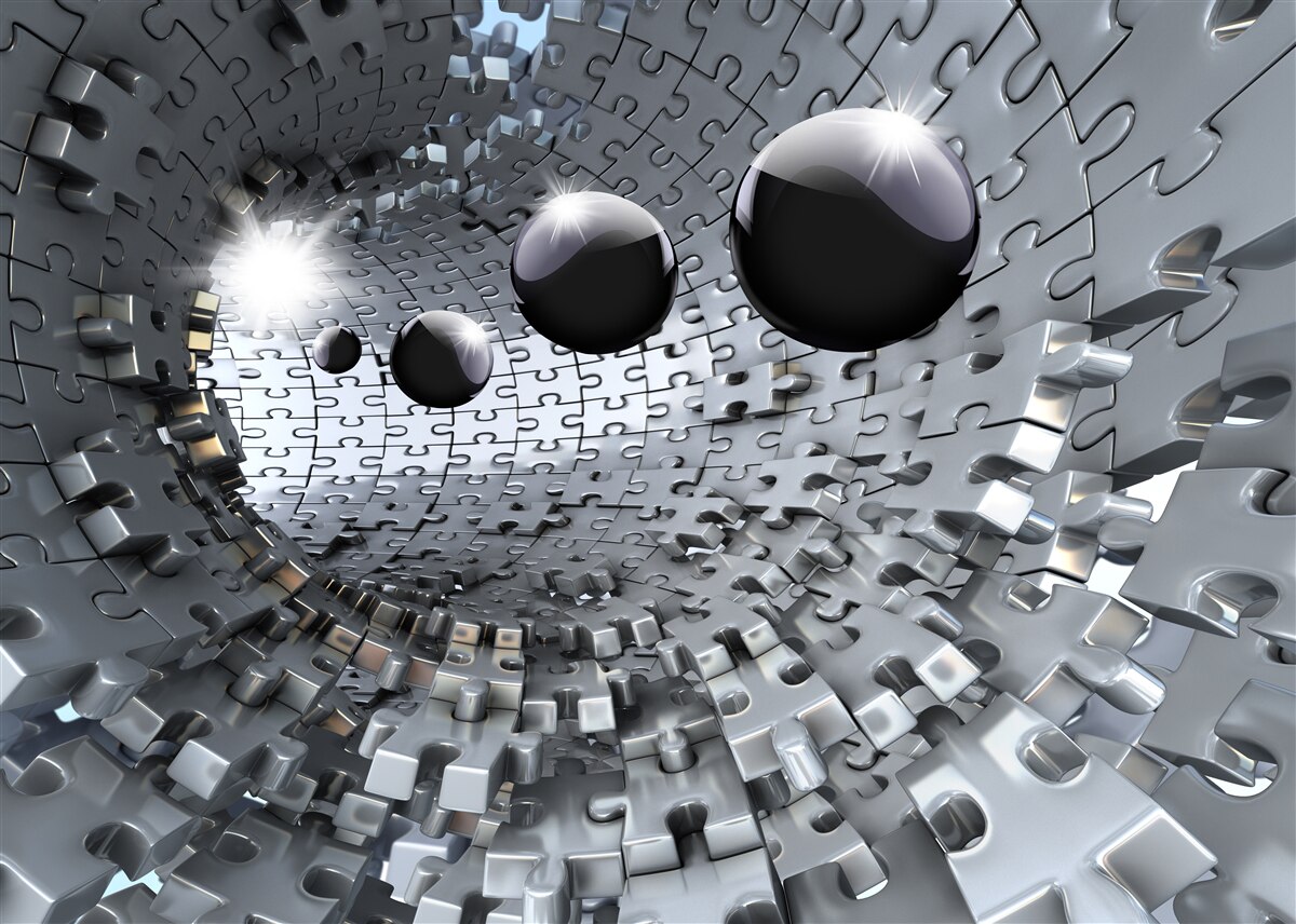 Fotobehang zwarte ballen verdwijnen over de horizon