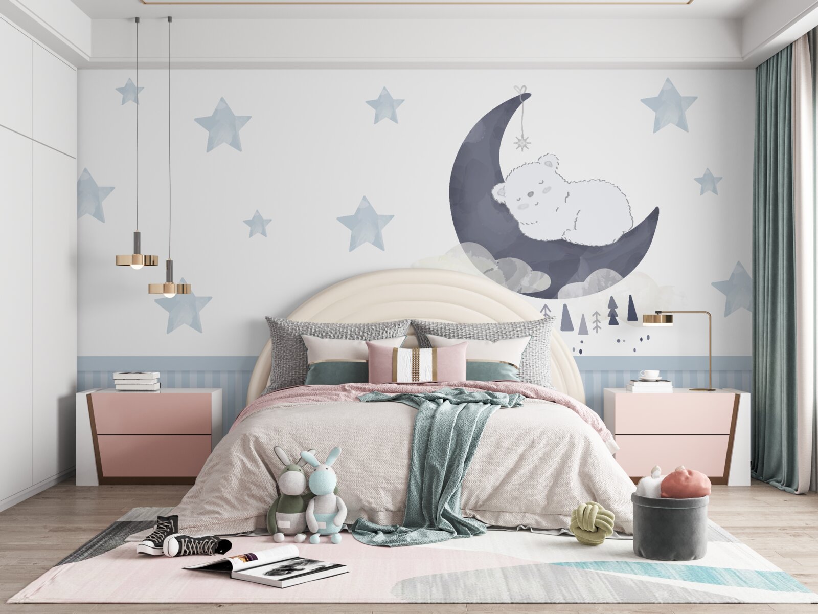 Fotobehang beer op aarde satelliet