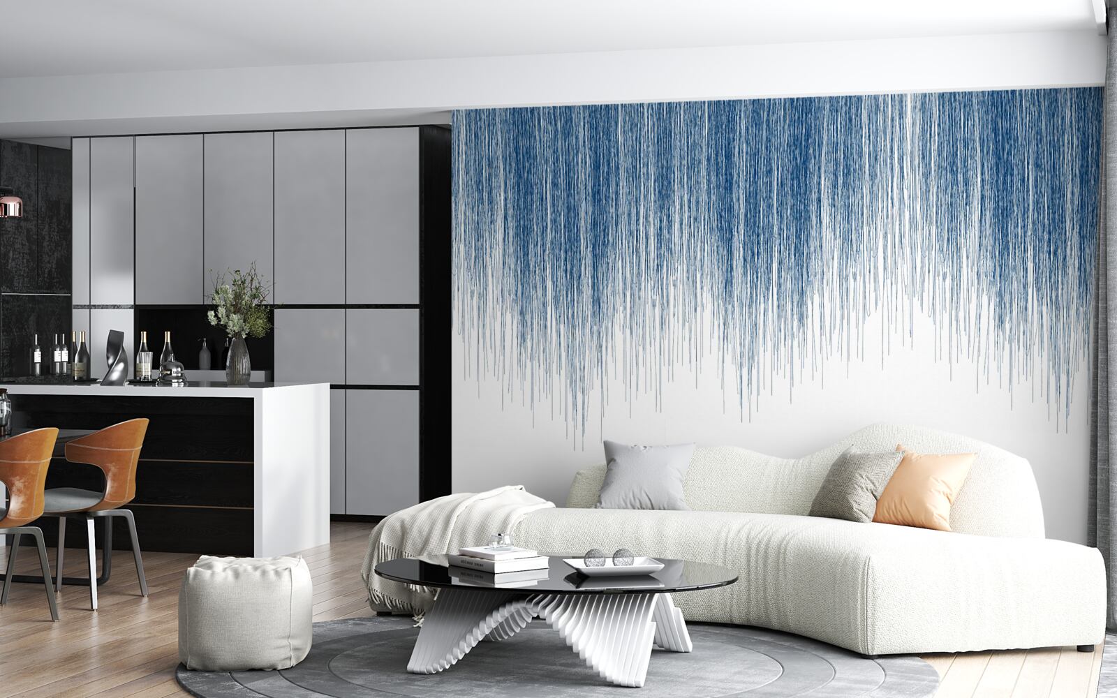 Fotobehang lichte blauwe ruis