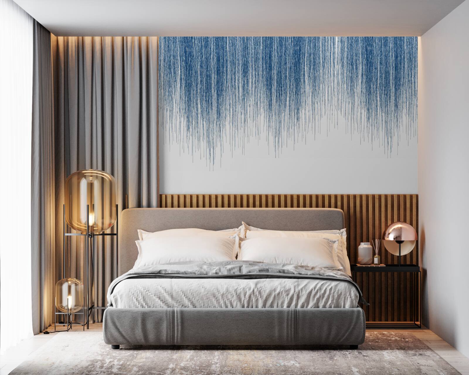 Fotobehang lichte blauwe ruis