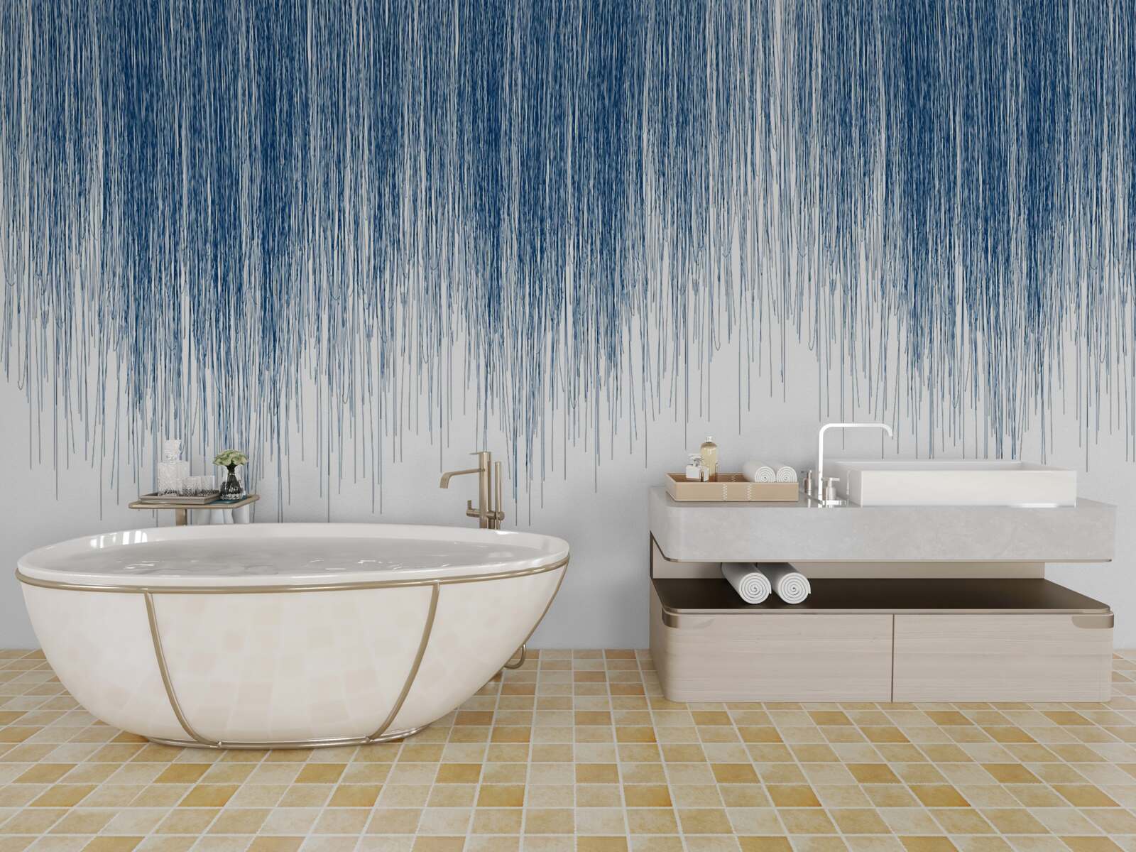 Fotobehang lichte blauwe ruis