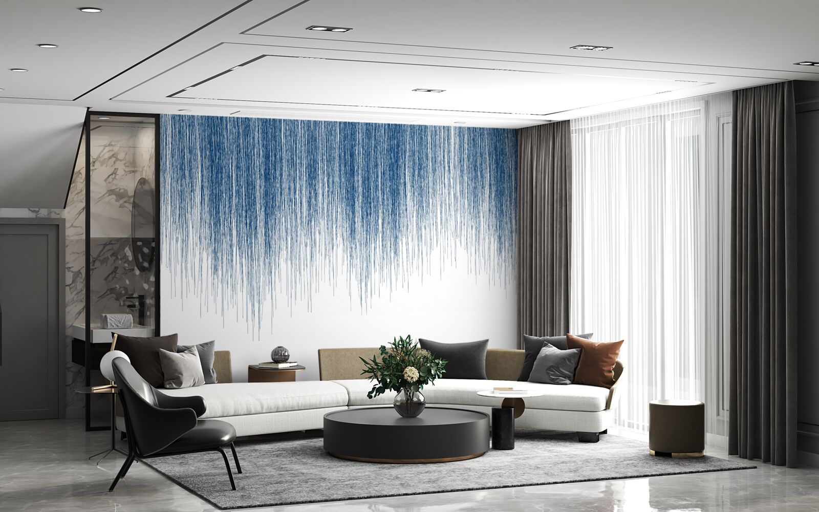 Fotobehang lichte blauwe ruis