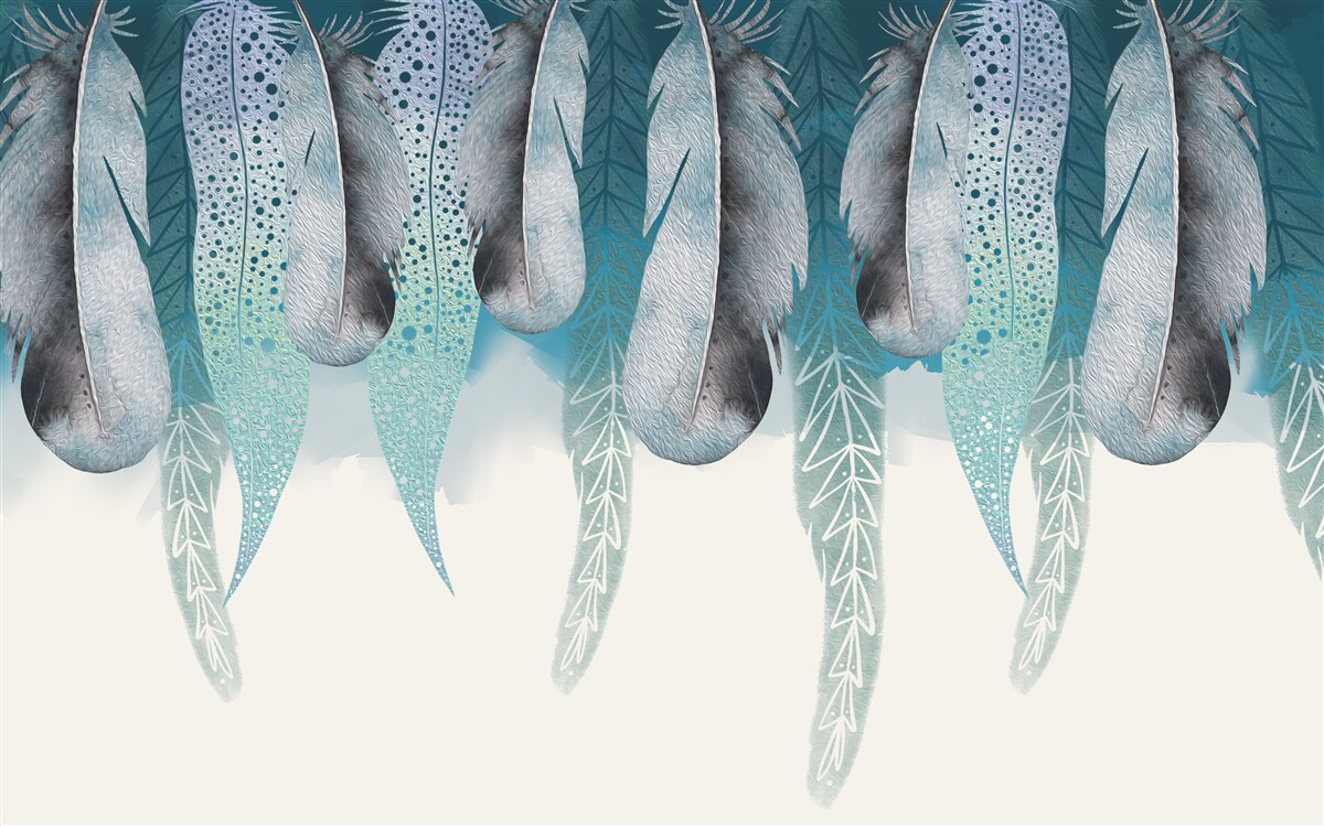 Fotobehang abstracte achtergrond met afbeelding van veren