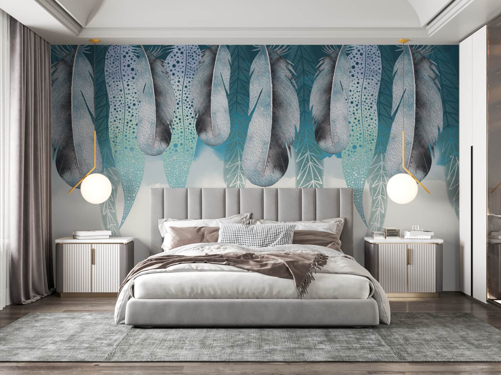 Fotobehang abstracte achtergrond met afbeelding van veren