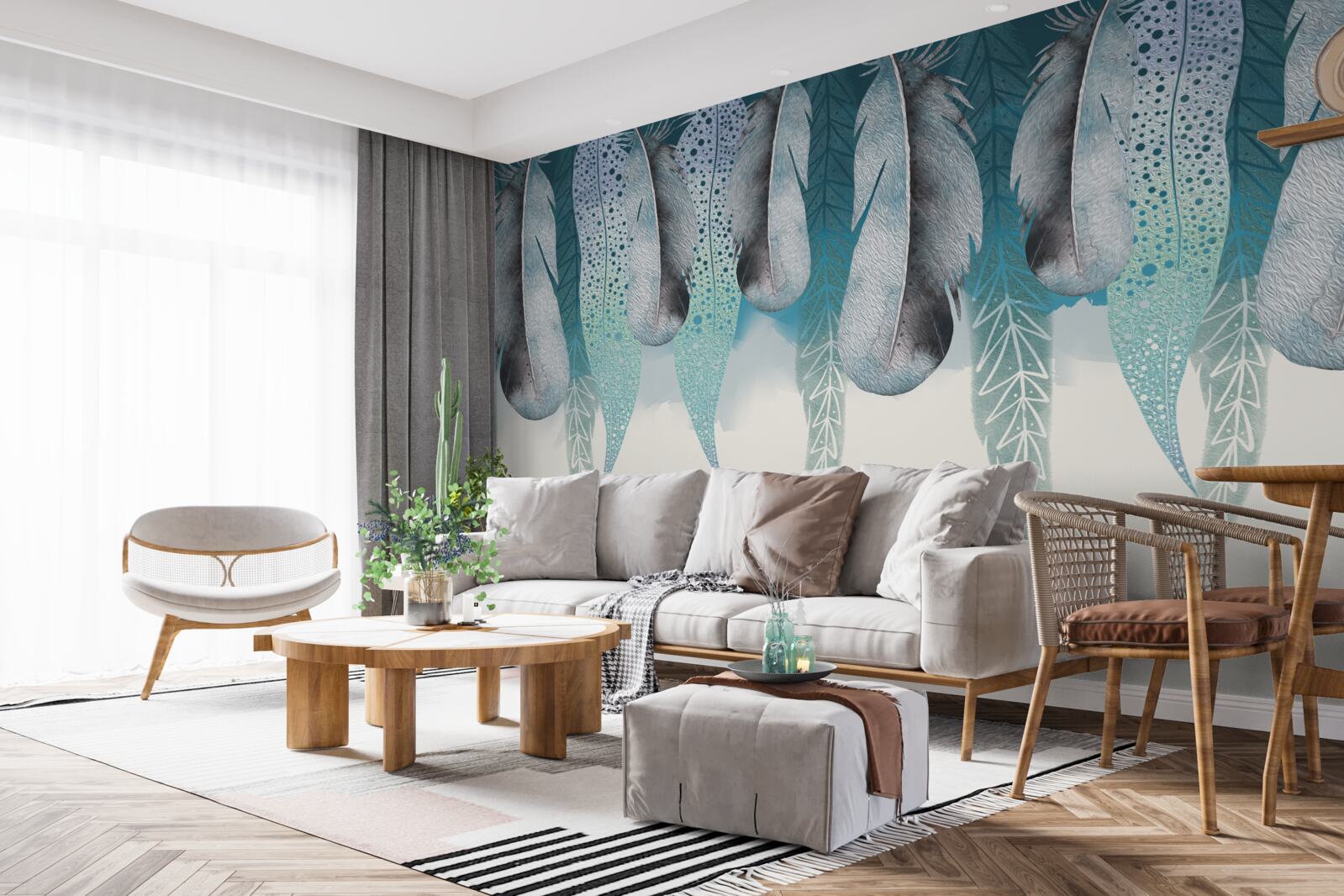 Fotobehang abstracte achtergrond met afbeelding van veren