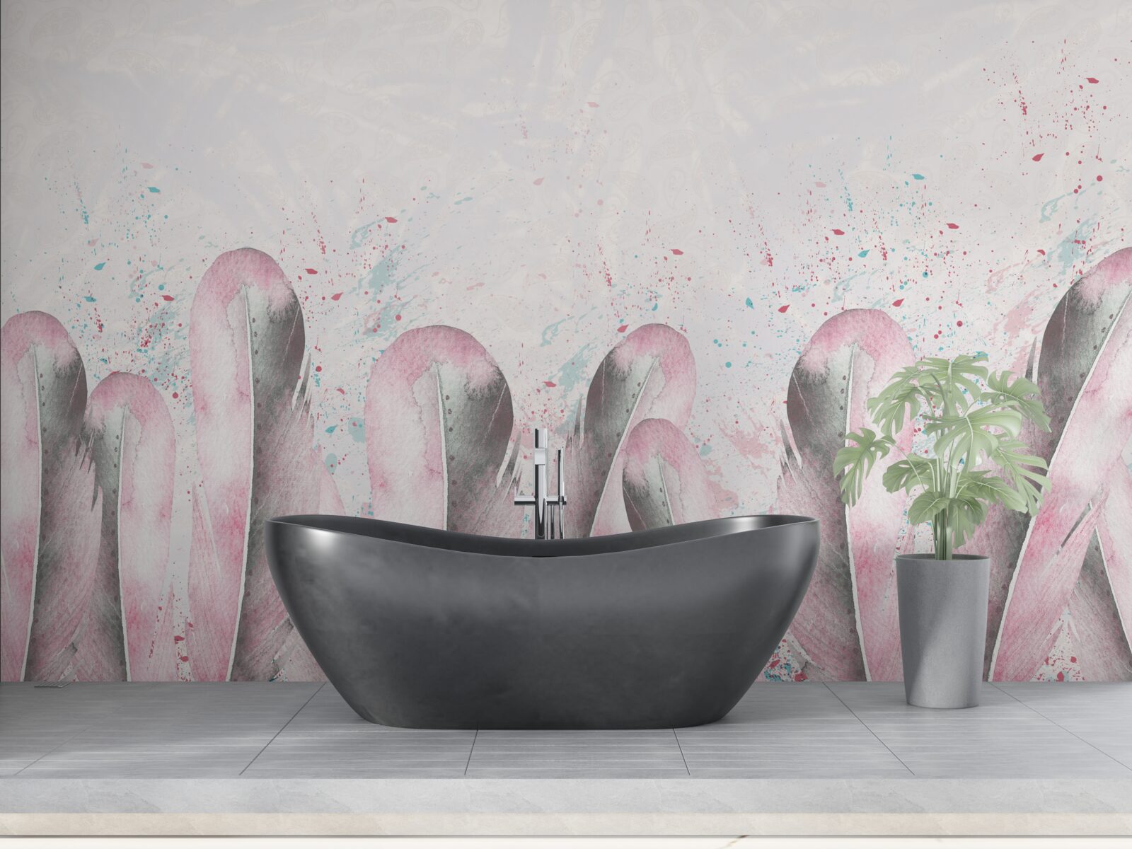 Fotobehang de zachtheid van roze veren