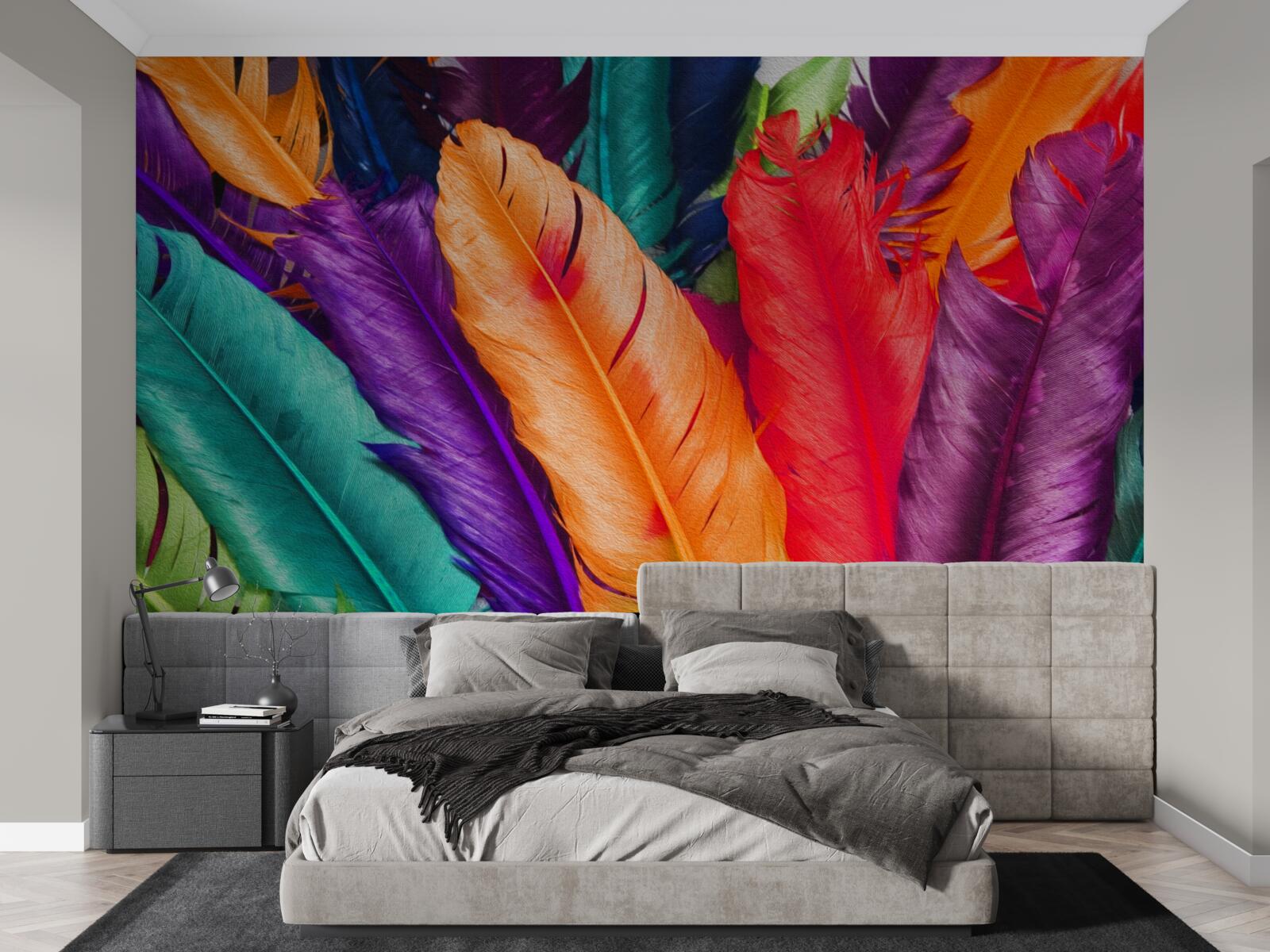 Fotobehang extreem rijke, glanzende veren