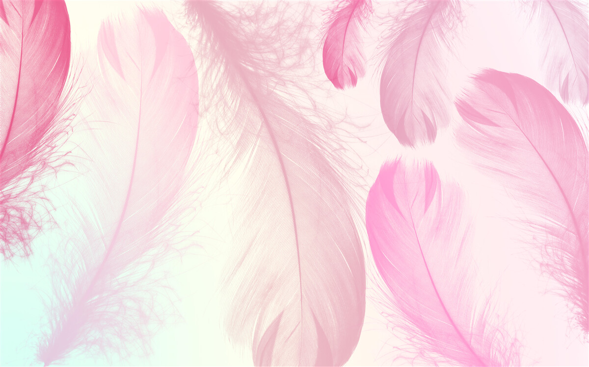 Fotobehang grote veren met een delicate roze tint