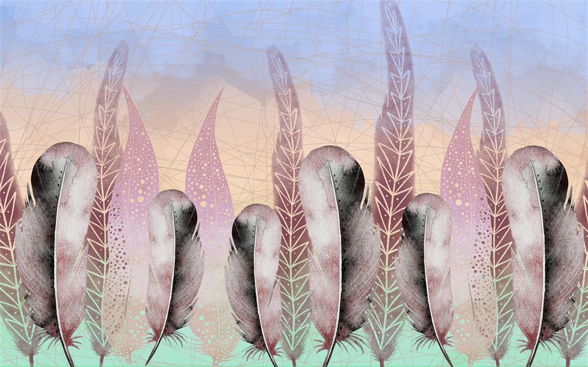 Fotobehang vector pennen collectie