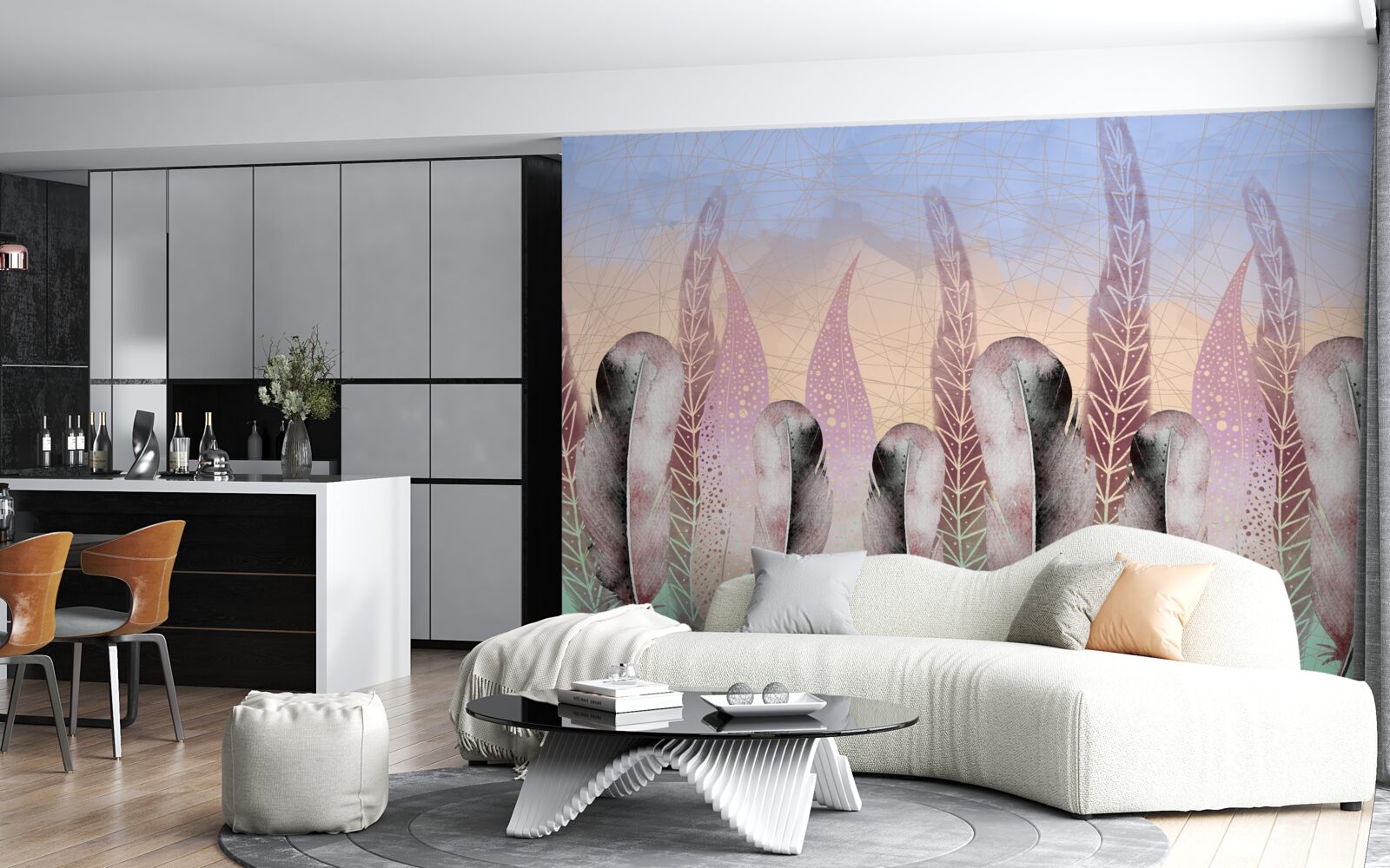 Fotobehang vector pennen collectie