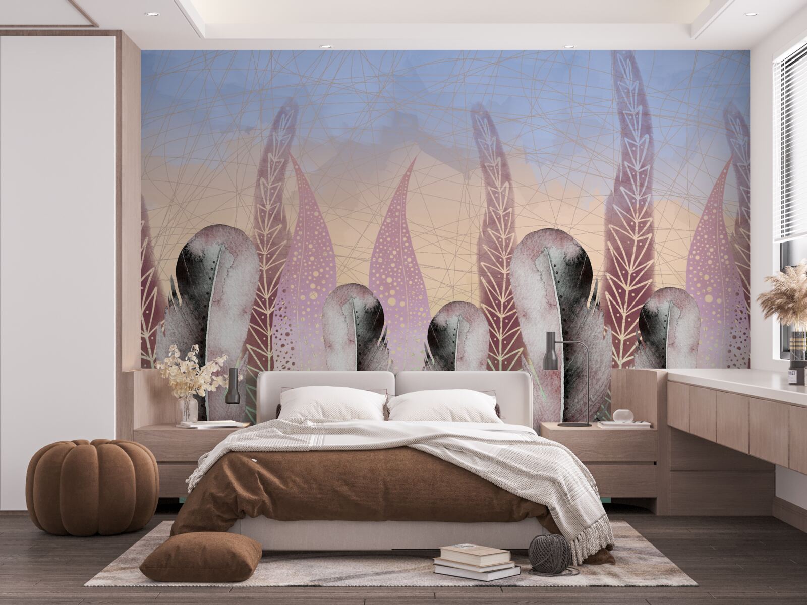 Fotobehang vector pennen collectie