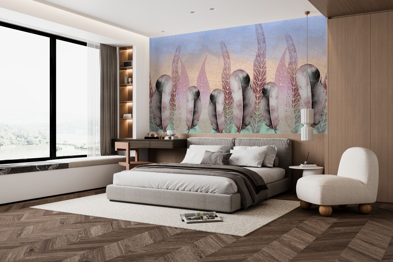 Fotobehang vector pennen collectie