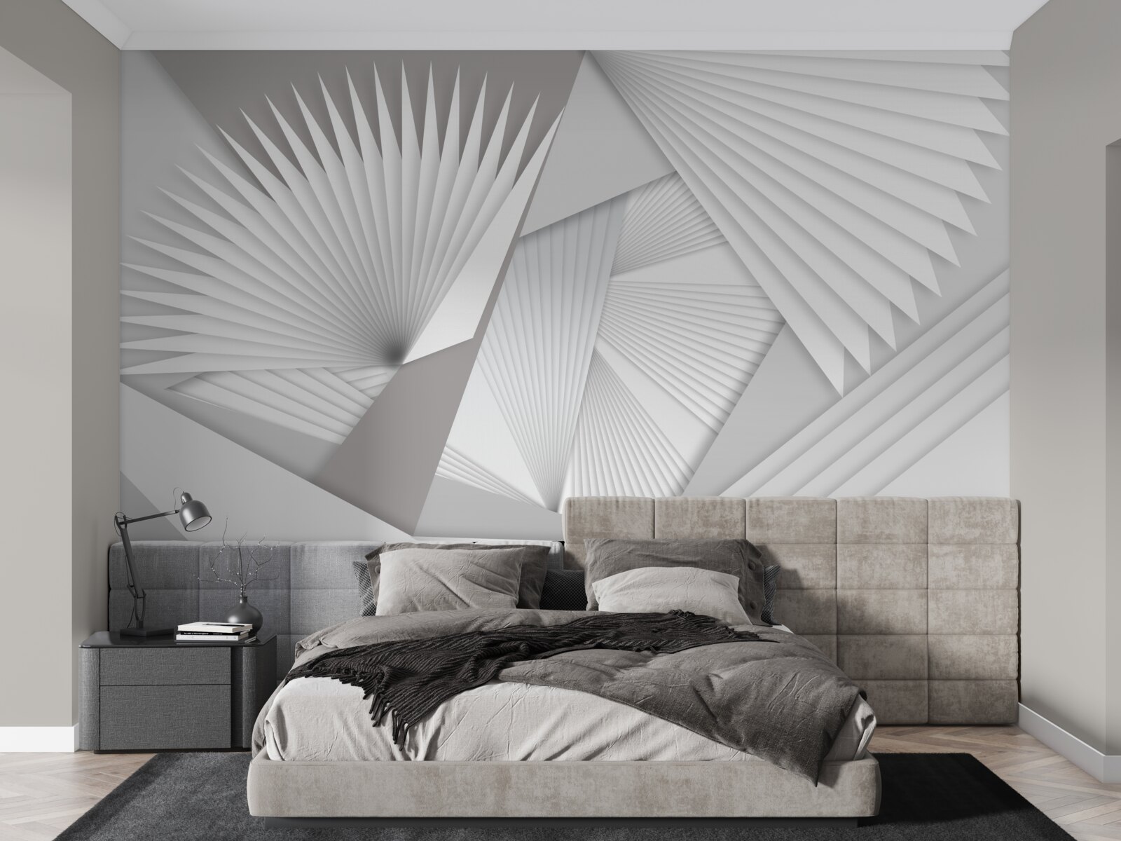 Fotobehang perspectiefaanzicht van geometrische vormen