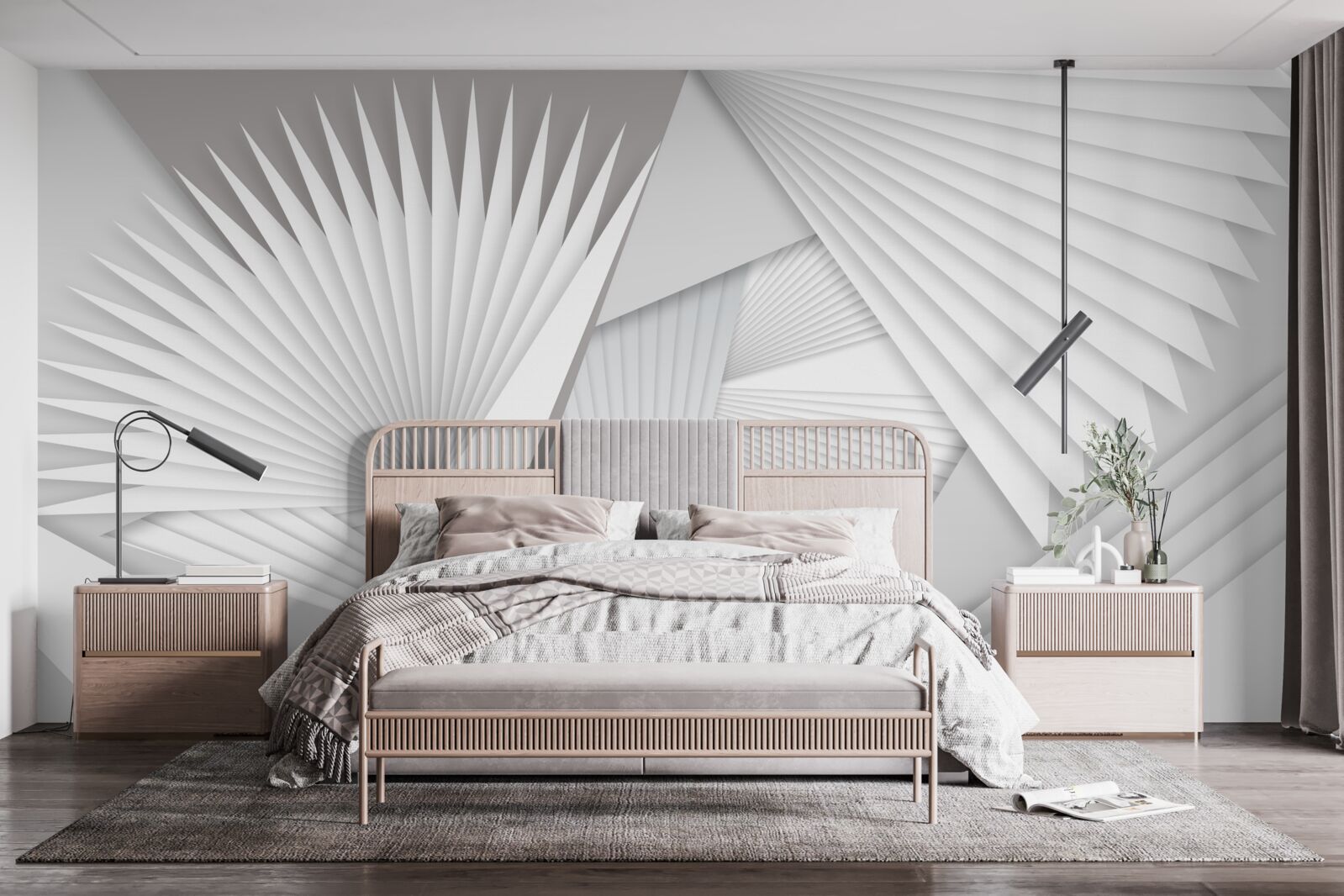 Fotobehang perspectiefaanzicht van geometrische vormen