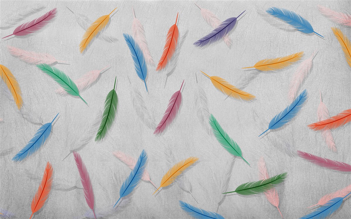 Fotobehang gekleurde pennen met dezelfde vorm