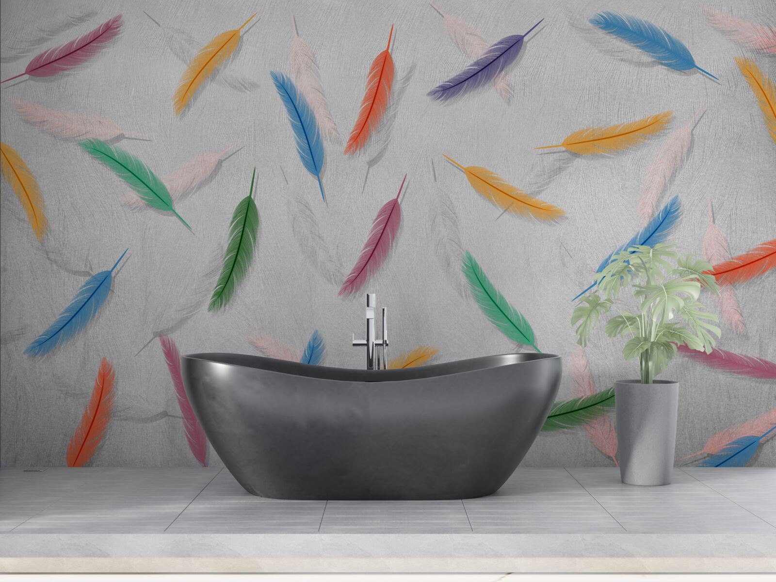 Fotobehang gekleurde pennen met dezelfde vorm